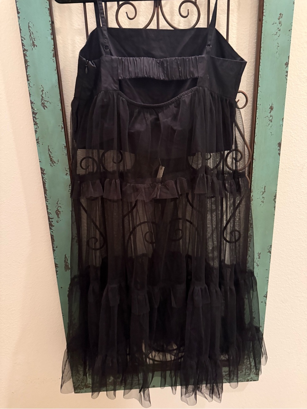 Maeve Anthropologie Black Sheer Tiered Tulle Maxi Dress Size S NWT - Picture 5 of 7